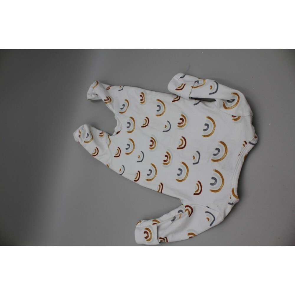 Caden Lane Lot Rainbow Sleeper Baby Feet Zip NEWBORN White CUTE Infant Pajamas - Picture 6 of 6